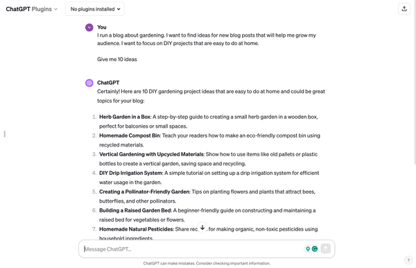 Doing AI Brainstorming with ChatGPT